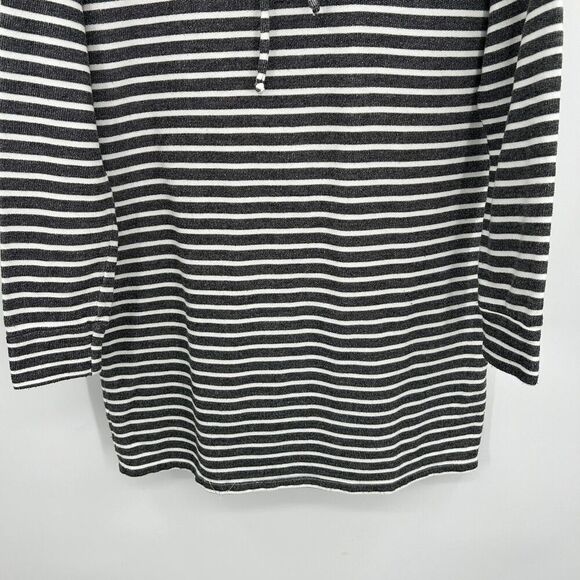 BEYOND YOGA Dark Gray White Striped Live Out Loud Hooded Swim Cover Up Medium - Picture 6 of 9